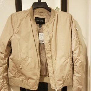 Forever 21 Beige Zipper Jacket